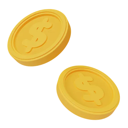 Pièces d'un dollar  3D Icon