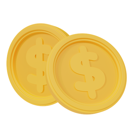 Pièces d'un dollar  3D Icon