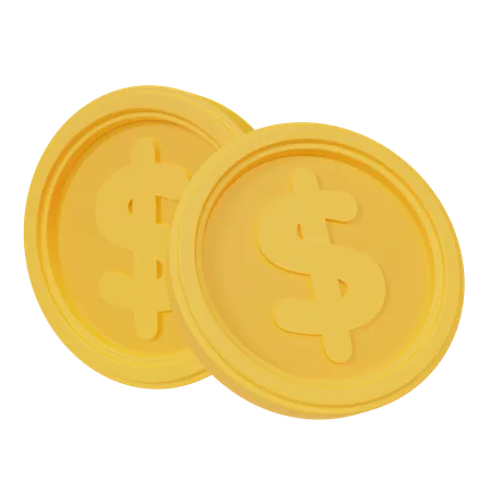 Pièces d'un dollar  3D Icon