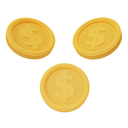 Pièces d'un dollar  3D Icon