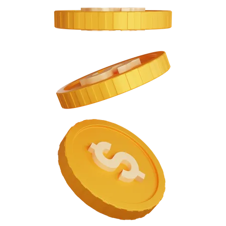 Pièces d'un dollar  3D Icon