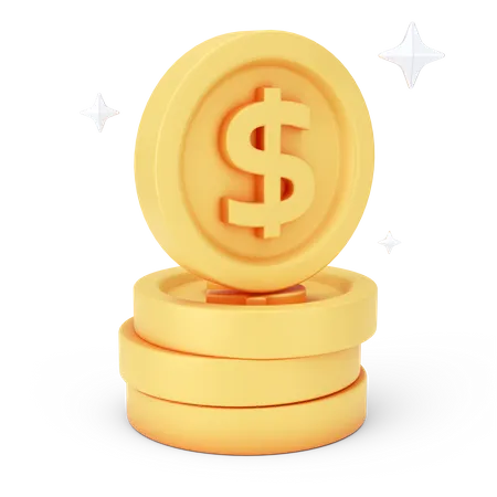 Pièces d'un dollar  3D Icon