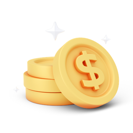 Pièces d'un dollar  3D Icon