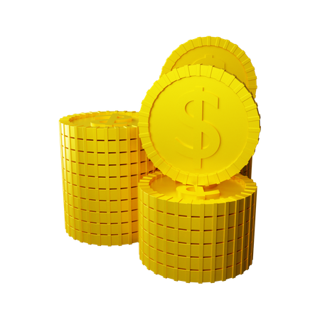 Pièces d'un dollar  3D Icon