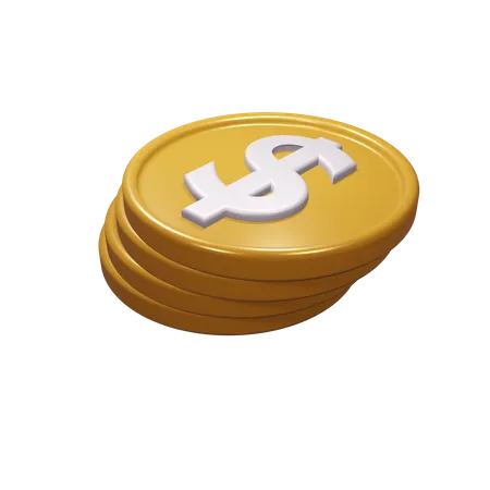 Pièces d'un dollar  3D Icon