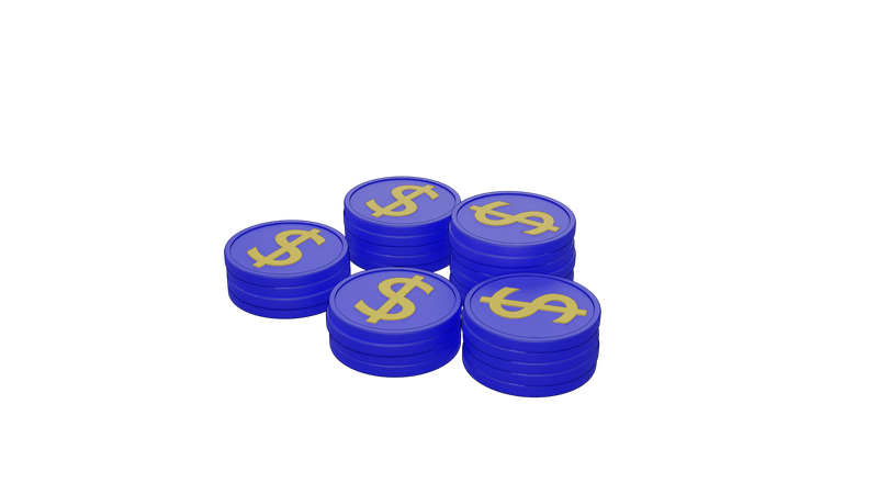 Pièces d'un dollar  3D Icon