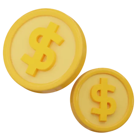 Pièces d'un dollar  3D Icon