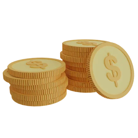 Pièces d'un dollar  3D Icon