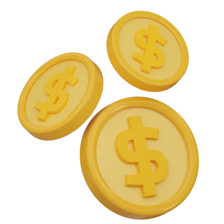 Pièces d'un dollar  3D Icon