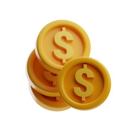 Pièces d'un dollar  3D Icon