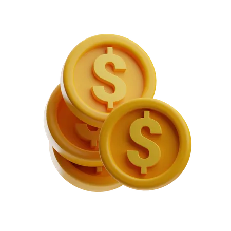 Pièces d'un dollar  3D Icon