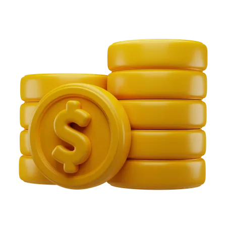 Pièces d'un dollar  3D Icon