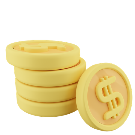 Pièces d'un dollar  3D Icon