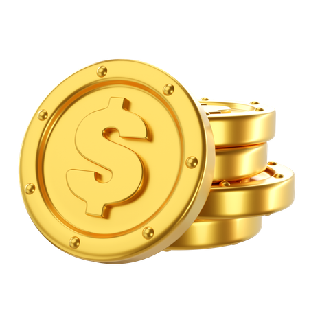 Pièces d'un dollar  3D Icon