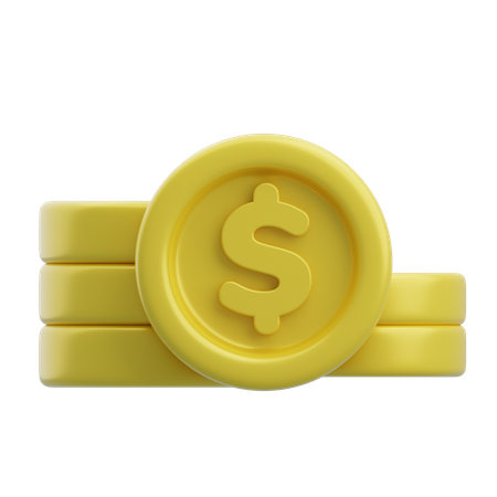 Pièces d'un dollar  3D Icon