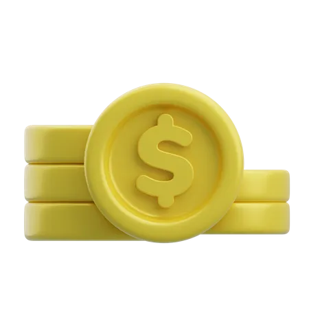 Pièces d'un dollar  3D Icon