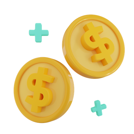 Pièces d'un dollar  3D Icon