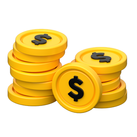 Pièces d'un dollar  3D Icon