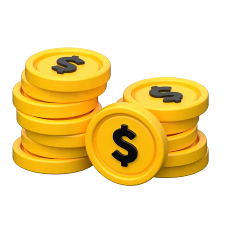 Pièces d'un dollar  3D Icon