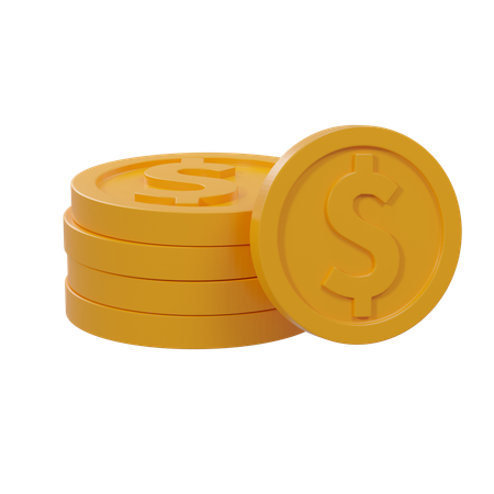 Pièces d'un dollar  3D Icon