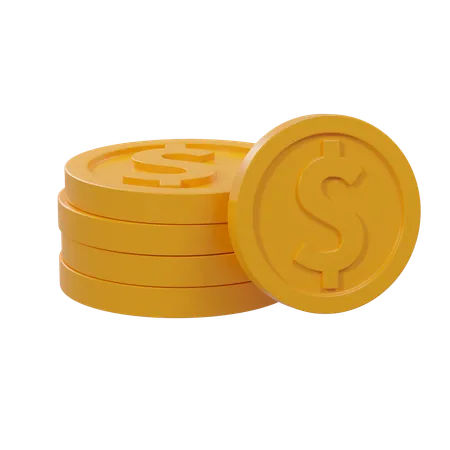 Pièces d'un dollar  3D Icon