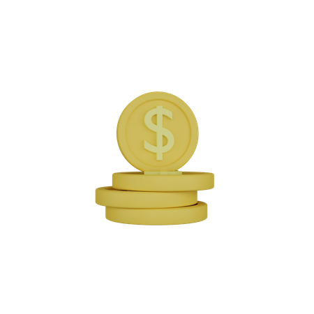 Pièces d'un dollar  3D Icon