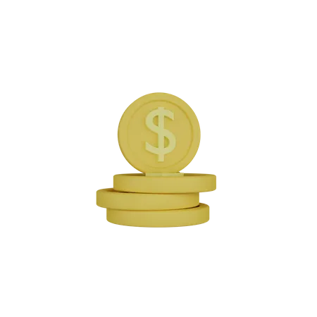 Pièces d'un dollar  3D Icon