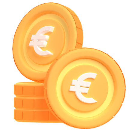 Pièces en euros  3D Illustration