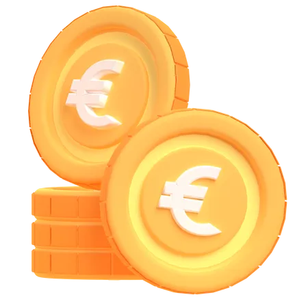 Pièces en euros  3D Illustration