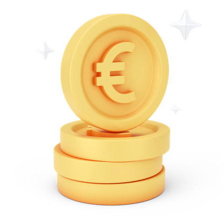 Pièces en euros  3D Icon