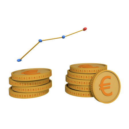 Pièces en euros  3D Icon