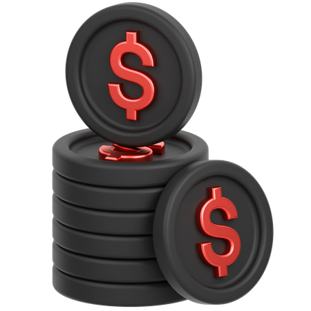 Piles de pièces de monnaie  3D Icon