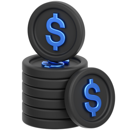 Piles de pièces de monnaie  3D Icon