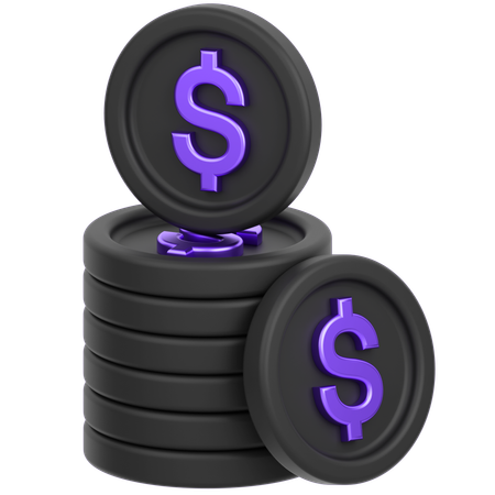 Piles de pièces de monnaie  3D Icon