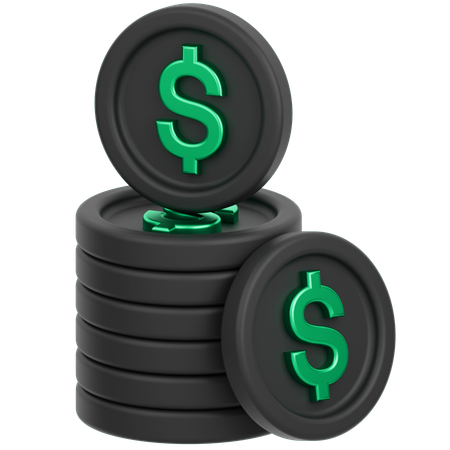 Piles de pièces de monnaie  3D Icon