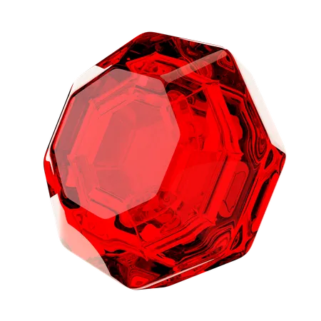 Piedra Preciosa Roja Brillante En 3 D Estilizado 3D Illustration