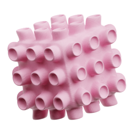 Piel cromada forma abstracta  3D Icon