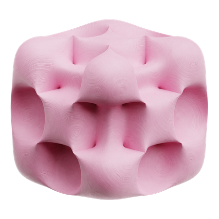Piel cromada forma abstracta  3D Icon