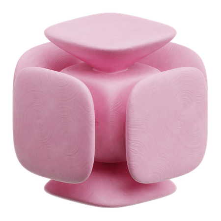 Piel cromada forma abstracta  3D Icon