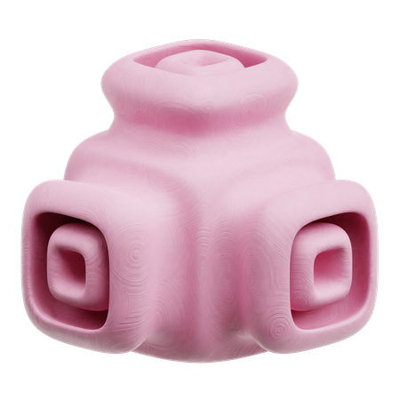Piel cromada forma abstracta  3D Icon