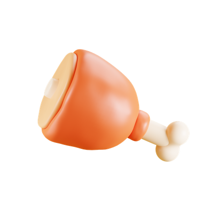 Pierna de pollo  3D Icon
