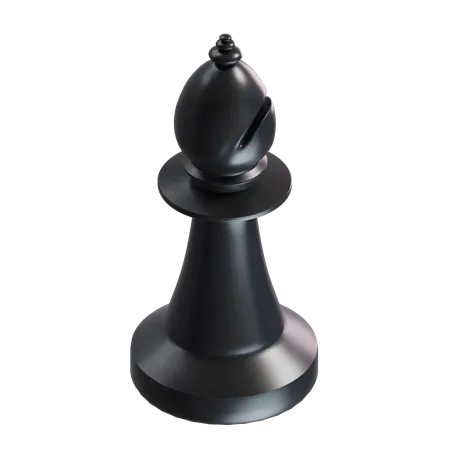 Pieza de ajedrez alfil negro  3D Icon