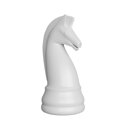 Pieza de ajedrez de caballo blanco  3D Icon