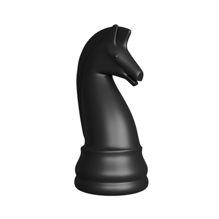 Pieza de ajedrez del caballo negro  3D Icon