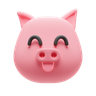 3d piggy face logo