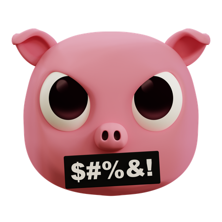 Pig Curse Emoji  3D Icon