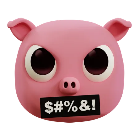 Pig Curse Emoji  3D Icon