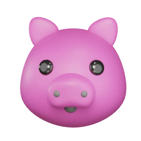 Pig Face 3 D Illustration 3D Icon