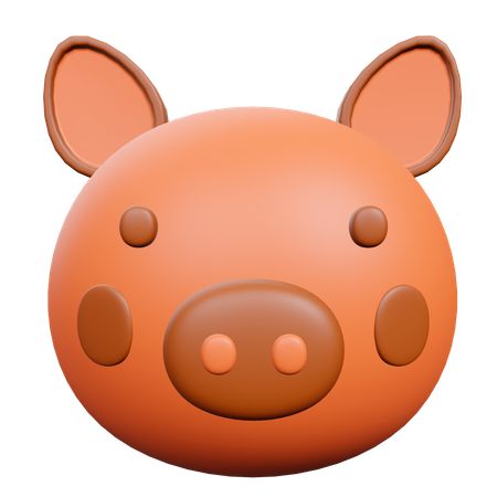 Pig Face  3D Illustration