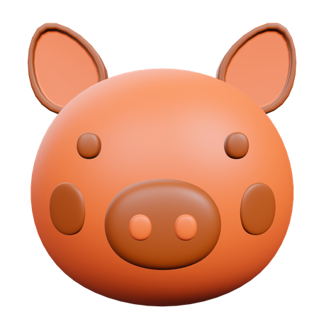 Pig Face 3D Illustration